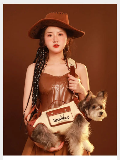 2 - in - 1 Pet Carrier & Harness Stylish