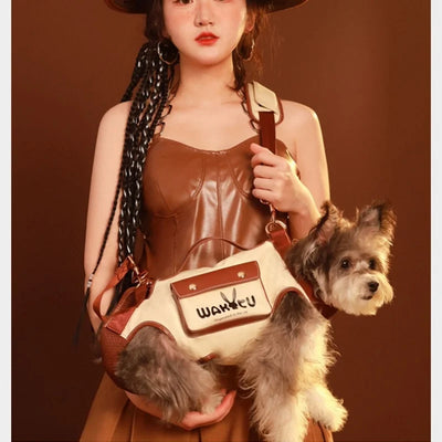 2 - in - 1 Pet Carrier & Harness Stylish